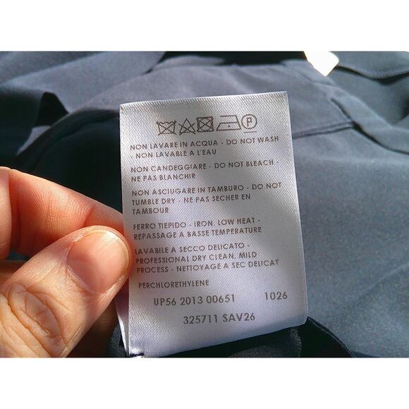 Stella McCartney Black V Neck Gathered Front Back Long Sleeve Silk Blouse 42 - Picture 14 of 16